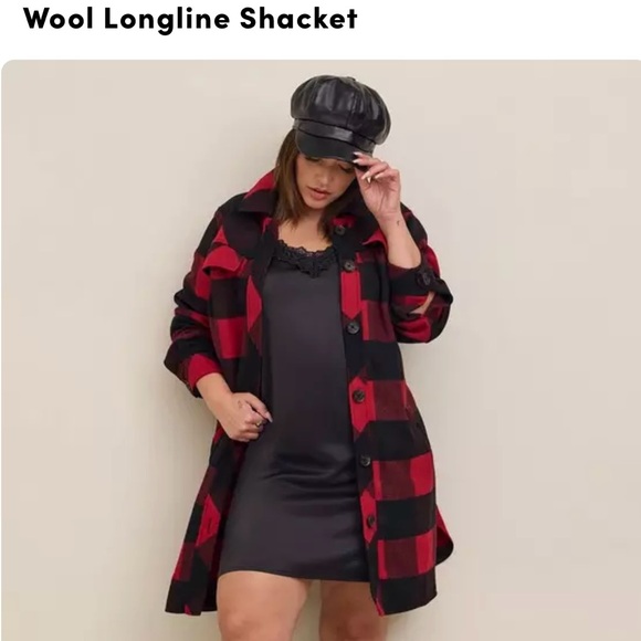 Torrid Size 0/L/12 Plaid Pea coat - Picture 1 of 4